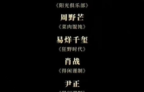 肖战入围中国电影导演协会年度男演员|阳光俱乐部|菜肉馄饨|易烊千玺|得闲谨制|黄晓明
