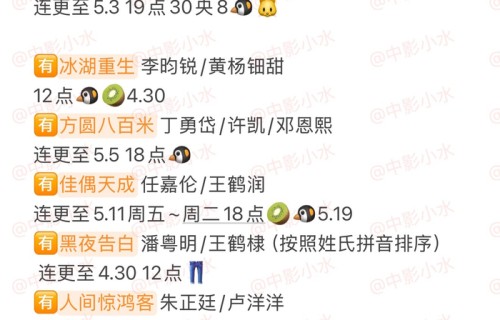 4月30日追剧指南：钟汉良唐嫣潘粤明新剧上线|朱正廷|邓恩熙|妻子的浪漫旅行2026|李昀锐|王鹤棣